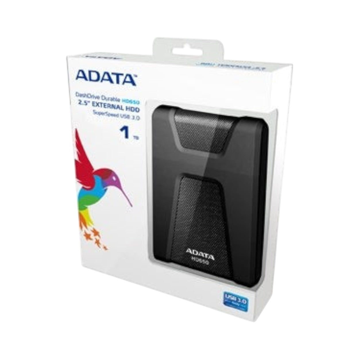 Disco Duro Externo ADATA DashDrive Durable HD650 1TB · USB 3.2 Gen 1 · Antigolpes · 2.5" · Negro AHD650-1TU31-CBK - SILYMX