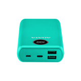PowerBank ADATA P20000QCD 20,000 mAh, QC 3.0 & USB PD 3.0, LCD, 2×USB-A + 1×USB-C – Verde