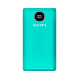 PowerBank ADATA P20000QCD 20,000 mAh, QC 3.0 & USB PD 3.0, LCD, 2×USB-A + 1×USB-C – Verde - SILYMX