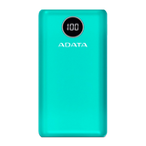 PowerBank ADATA P20000QCD 20,000 mAh, QC 3.0 & USB PD 3.0, LCD, 2×USB-A + 1×USB-C – Verde