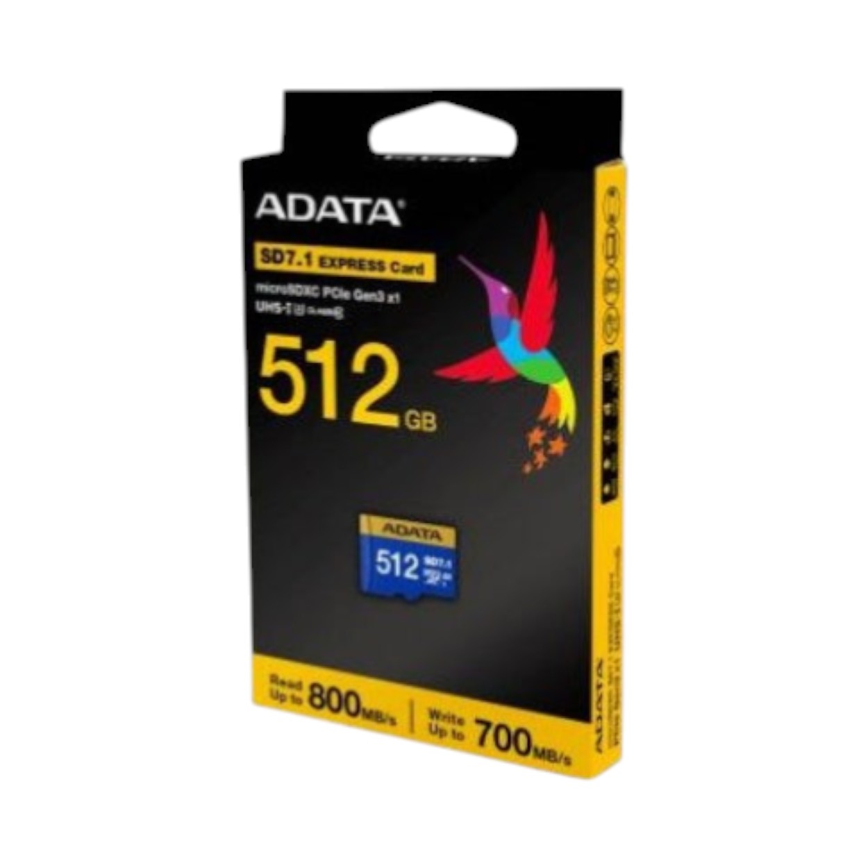MicroSDXC ADATA 512GB · SD 7.1 Express · PCIe Gen3 x1 · Hasta 800/700 MB/s UD512GEX3L1-C - SILYMX
