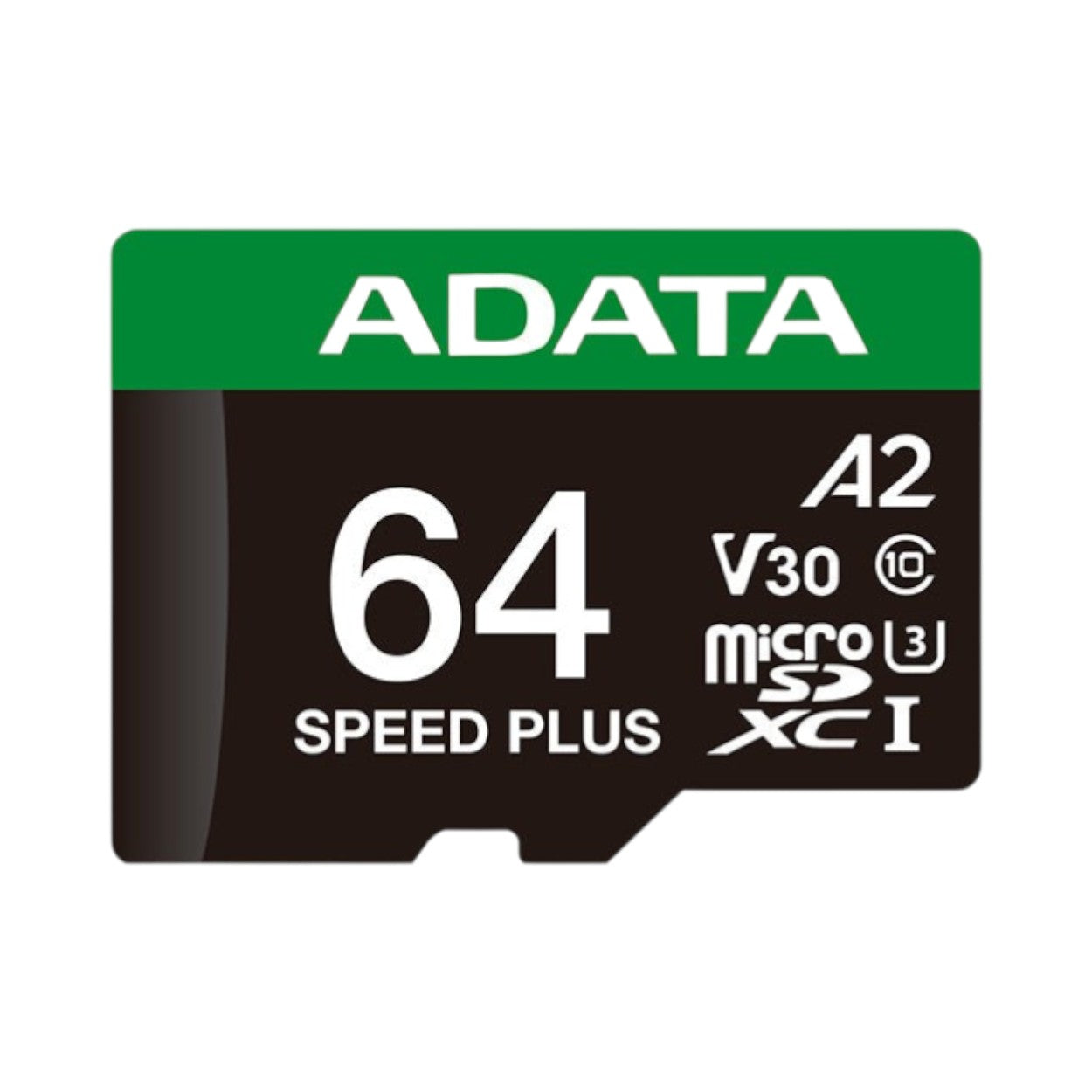 MicroSD ADATA SPEED PLUS 64GB · UHS-I U3 · V30 · Clase 10 · A2 · 180/160 MB/s · UD64GUI3V30A2SP-RA1 - SILYMX