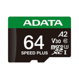MicroSD ADATA SPEED PLUS 64GB · UHS-I U3 · V30 · Clase 10 · A2 · 180/160 MB/s · UD64GUI3V30A2SP-RA1 - SILYMX