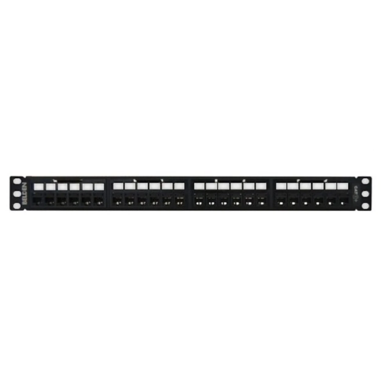 Panel de Parcheo Belden  Cat6+ 24 Puertos RJ-45 1U RevConnect Negro RV6PPF1U24BK - SILYMX