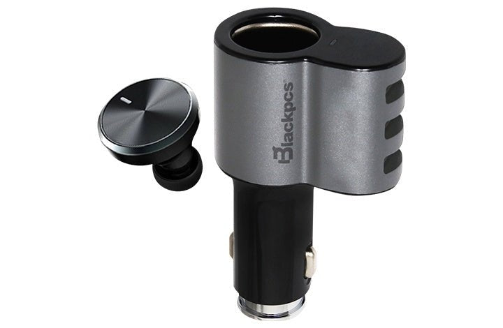 Accesorios para Computadora y SmartphonesBlackpcsEPI053BT-BLCargador para Auto Blackpcs EPI053BT - BL con Bluetooth, Manos Libres y 3 Puertos USB 3.4A – Negro - SILYMX