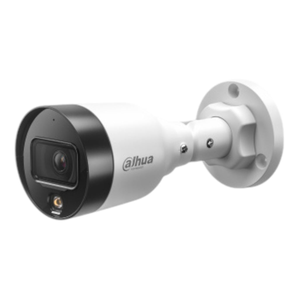 Camara Bullet IP Dahua Full Color de 2 Megapixeles Lente de 2.8mm 102 Grados Microfono Integrado H.265+ IP67 PoE DWDR DH-IPC-HFW1239S1-A-LED-S5