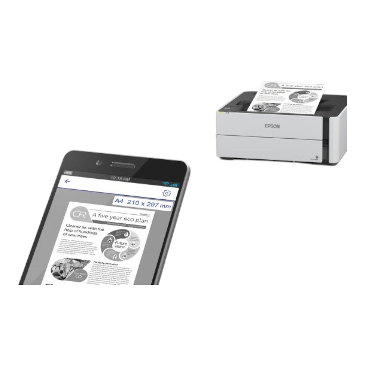 Impresora EPSON M1180 Inyección de tinta MONO M1180 39PPM 1200 x 2400 USB WIFI Inalámbrico RED DPX - SILYMX