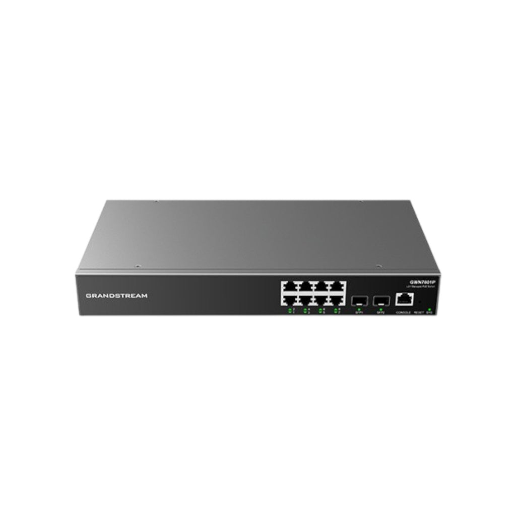 Switch Gigabit Ethernet 8 Puertos Poe 2 Puertos Sfp Negro GWN7801P
