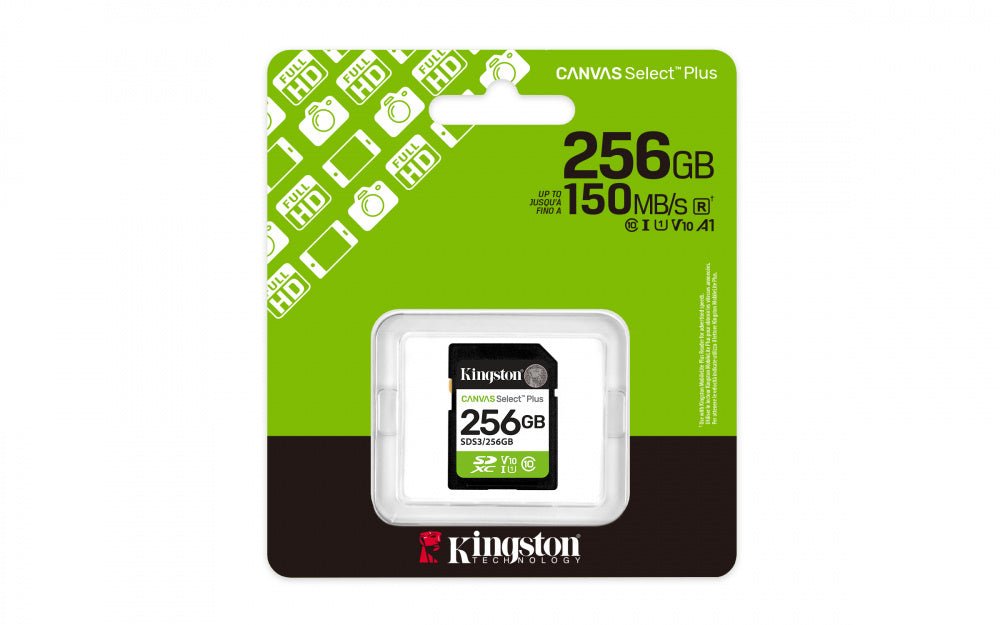 Memorias MicroSD y SDKingstonSDS3/256GBMemoria Flash Kingston Canvas Select Plus 256GB · SD UHS - I · Clase 10 · Hasta 150 MB/s - SILYMX