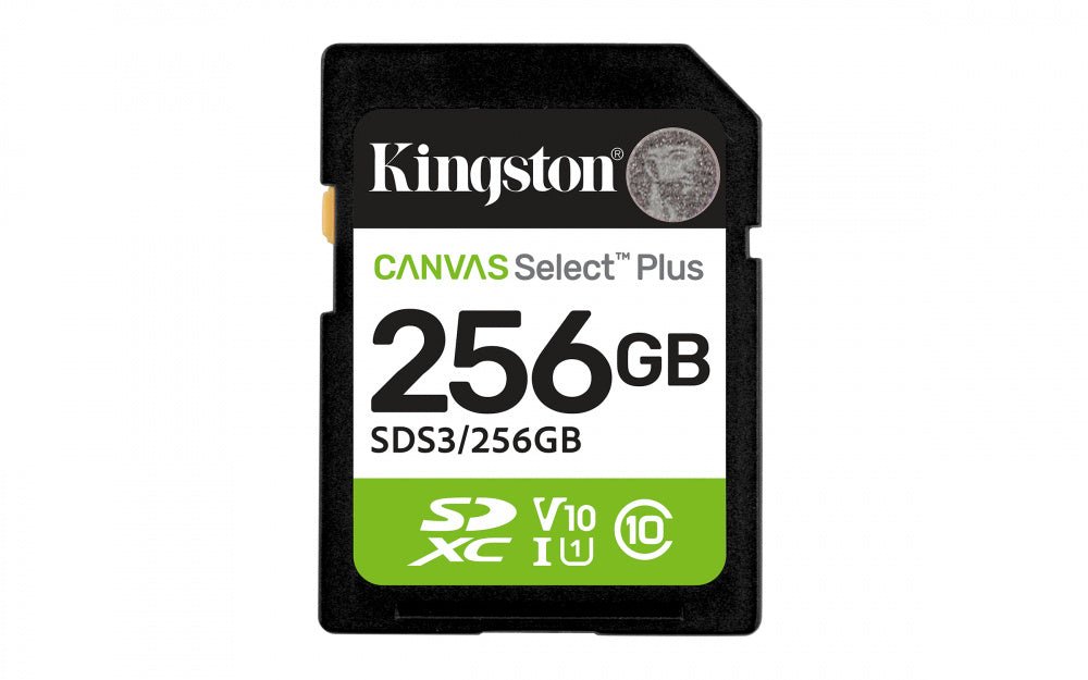 Memorias MicroSD y SDKingstonSDS3/256GBMemoria Flash Kingston Canvas Select Plus 256GB · SD UHS - I · Clase 10 · Hasta 150 MB/s - SILYMX