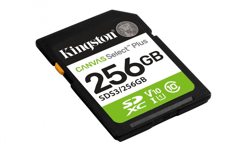 Memorias MicroSD y SDKingstonSDS3/256GBMemoria Flash Kingston Canvas Select Plus 256GB · SD UHS - I · Clase 10 · Hasta 150 MB/s - SILYMX