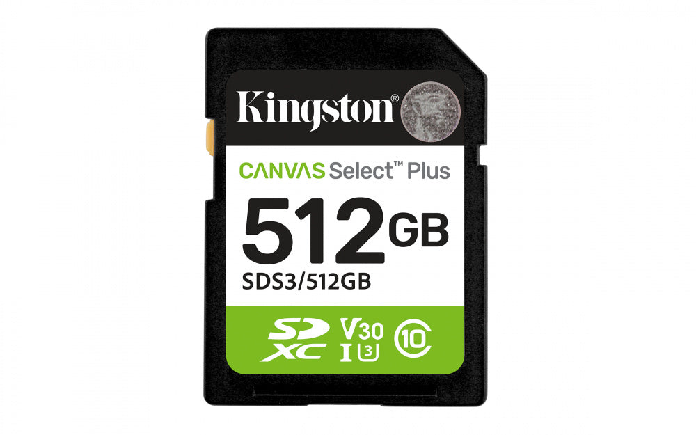 Memoria Flash Kingston Canvas Select Plus · 512GB · SD UHS-I Clase 10 · Hasta 150 MB/s SDS3/512GB - SILYMX