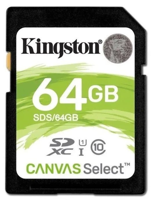 Memorias MicroSD y SDKingstonSDS3/64GBMemoria Flash Kingston Canvas Select Plus SDXC · 64GB · UHS - I Clase 10 · Hasta 100 MB/s SDS3/64GB - SILYMX