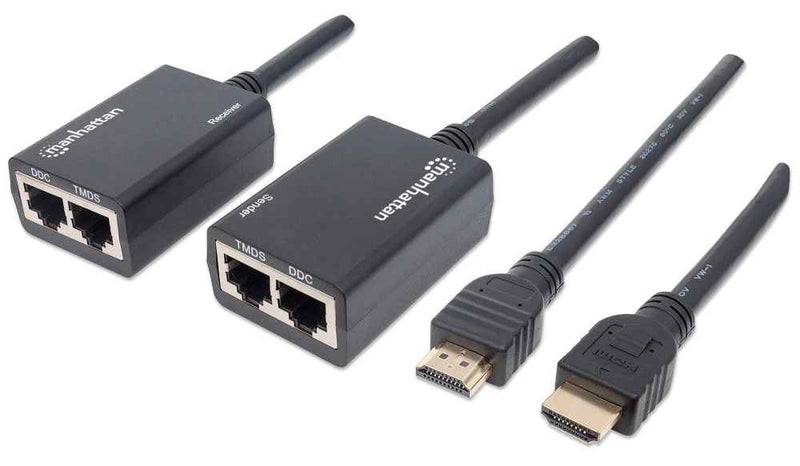 Extensor HDMI por Cat5e Cat6 Distancia Máxima 30 Metros Cables HDMI Integrados 207386