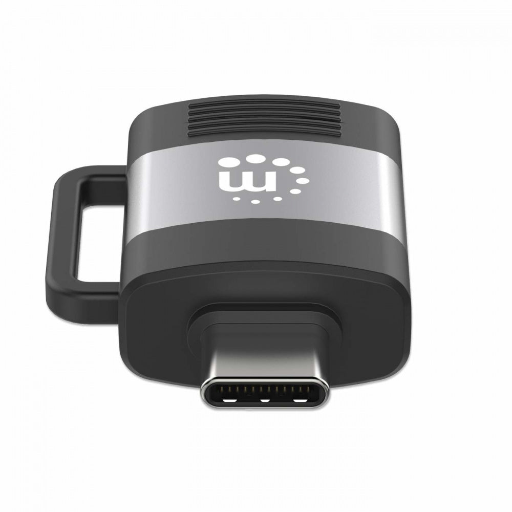Adaptador USB-C a USB-A Manhattan 356312 – USB 3.2 Gen 1, 5 Gbps, 3A, Aluminio Negro/Gris Espacial