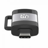 Adaptador USB-C a USB-A Manhattan 356312 – USB 3.2 Gen 1, 5 Gbps, 3A, Aluminio Negro/Gris Espacial