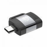 Adaptador USB-C a USB-A Manhattan 356312 – USB 3.2 Gen 1, 5 Gbps, 3A, Aluminio Negro/Gris Espacial