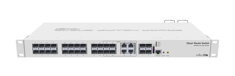 Switch Administrable MikroTik CRS328-4C-20S-4S+RM · 20 SFP · 4 SFP+ · 4 Combo Gigabit · 128 Gbit/s · Rack 1U - SILYMX