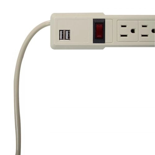 Smartbitt Supresor de Picos SBSS-550J6USB 6 salidas 2 Puertos USB 1A 550 Joules - SILYMX