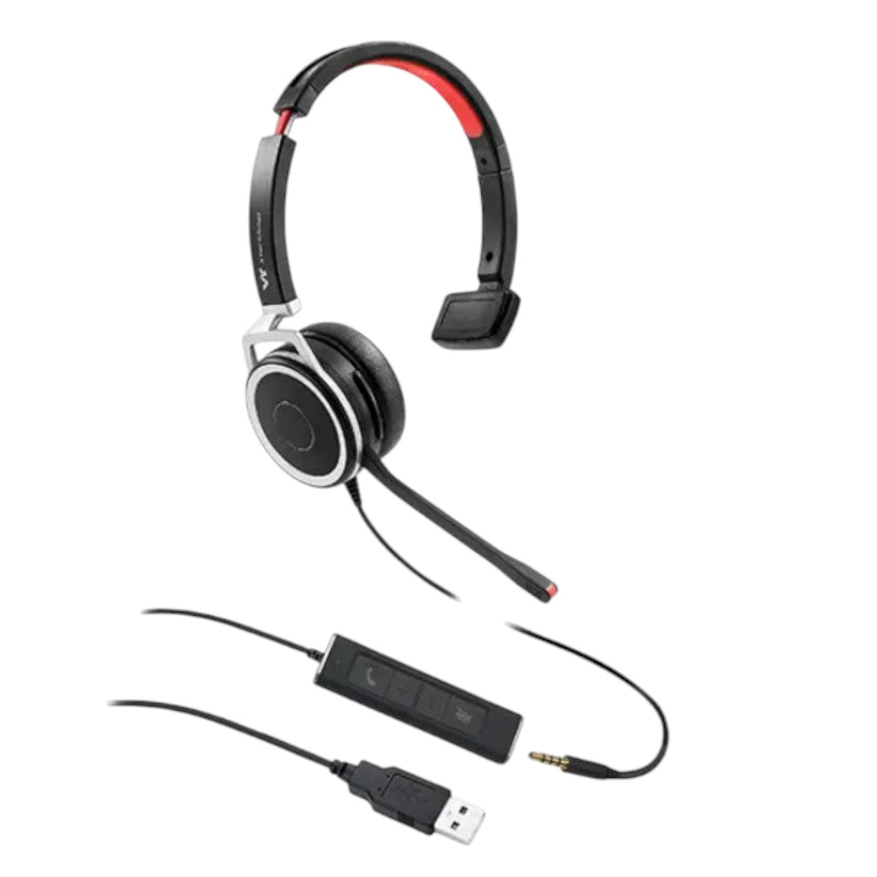 Diadema Monoaural Con Micrófono Alámbrico Usb 3.5mm VTX208-M - SILYMX