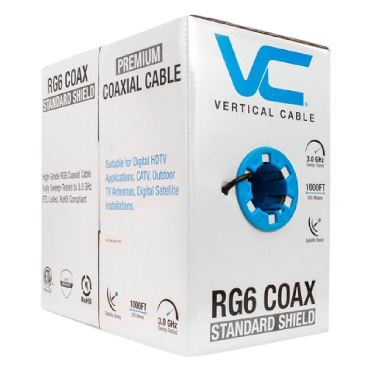 Cable Bobina De Cable Coaxial 18 Awg 304 Metros Negro 107-1234BK6S1BX - SILYMX