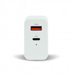 Cargador para pared blanco quick charge cargador de pared blanco quick charce 3.0A PD 20w USB A y tipo C blanco AU-350-WH