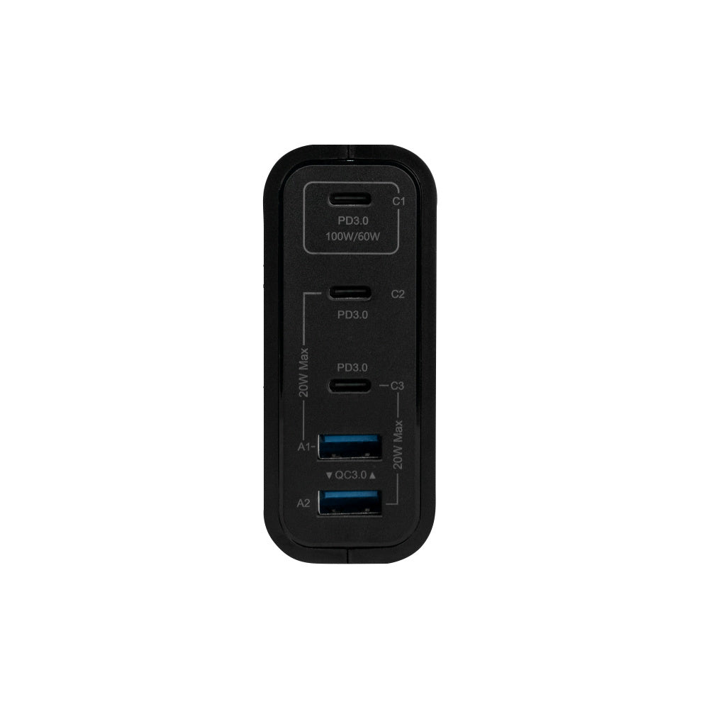 Accesorios ElectricosVORAGOAU-600Cargador Rápido Vorago AU - 600 100W | 5 Puertos USB/USB - C | Power Delivery 3.0 & Quick Charge 3.0 | Para iPhone, Android, iPad y Laptop - SILYMX