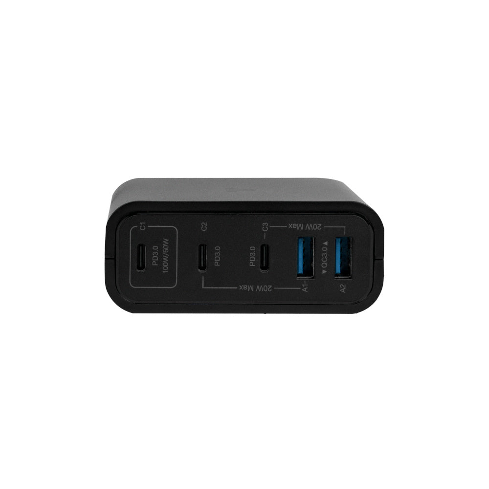 Accesorios ElectricosVORAGOAU-600Cargador Rápido Vorago AU - 600 100W | 5 Puertos USB/USB - C | Power Delivery 3.0 & Quick Charge 3.0 | Para iPhone, Android, iPad y Laptop - SILYMX