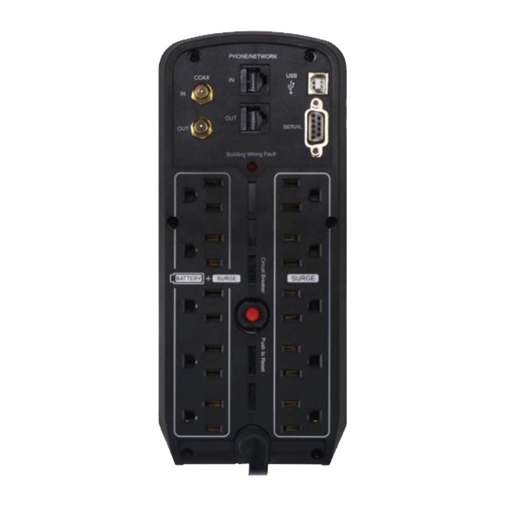 UPS de 1000 VA/600 W Topología Línea Interactiva Entrada 120 Vca NEMA 5-15P Onda Senoidal Pura Tipo Torre Con 10 Tomas NEMA 5-15R - SILYMX