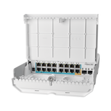 Switch exterior de 18 puertos con 15 puertos PoE inversos y SFP netPower 15FR CRS318-1FI-15FR-2S-OUT