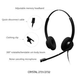 Diadema con cancelación de ruido 2.5mm Binaural Ideal para Poly CT14 CRYSTAL 2732 - SILYMX