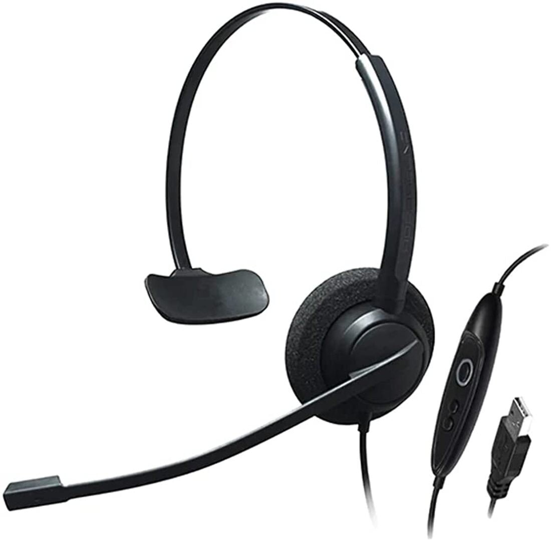 Diadema clásica accesible control mute y vol USB Monoaural CRYSTAL SR2731 - SILYMX