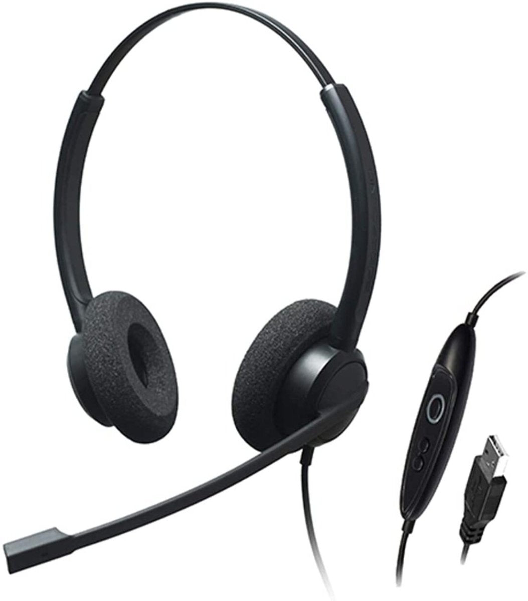 Diadema clásica accesible control mute y vol USB Binaural CRYSTAL SR2732 - SILYMX