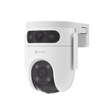 Cámara PT Doble Lente 10 Megapixel (5MP+5MP) IA Detección Humana y Vehiculo Vision Nocturna a Color / Sirena y Luz Estroboscópica Vista Simultánea de Cámara PT y Cámara Fija Audio Bidireccional CS-H9C/10MP - SILYMX