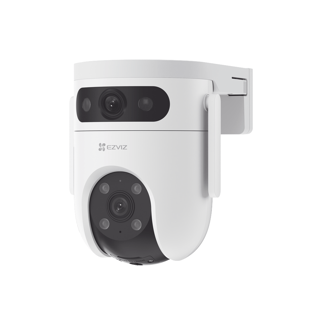 Cámara PT Doble Lente 10 Megapixel (5MP+5MP) IA Detección Humana y Vehiculo Vision Nocturna a Color / Sirena y Luz Estroboscópica Vista Simultánea de Cámara PT y Cámara Fija Audio Bidireccional CS-H9C/10MP - SILYMX