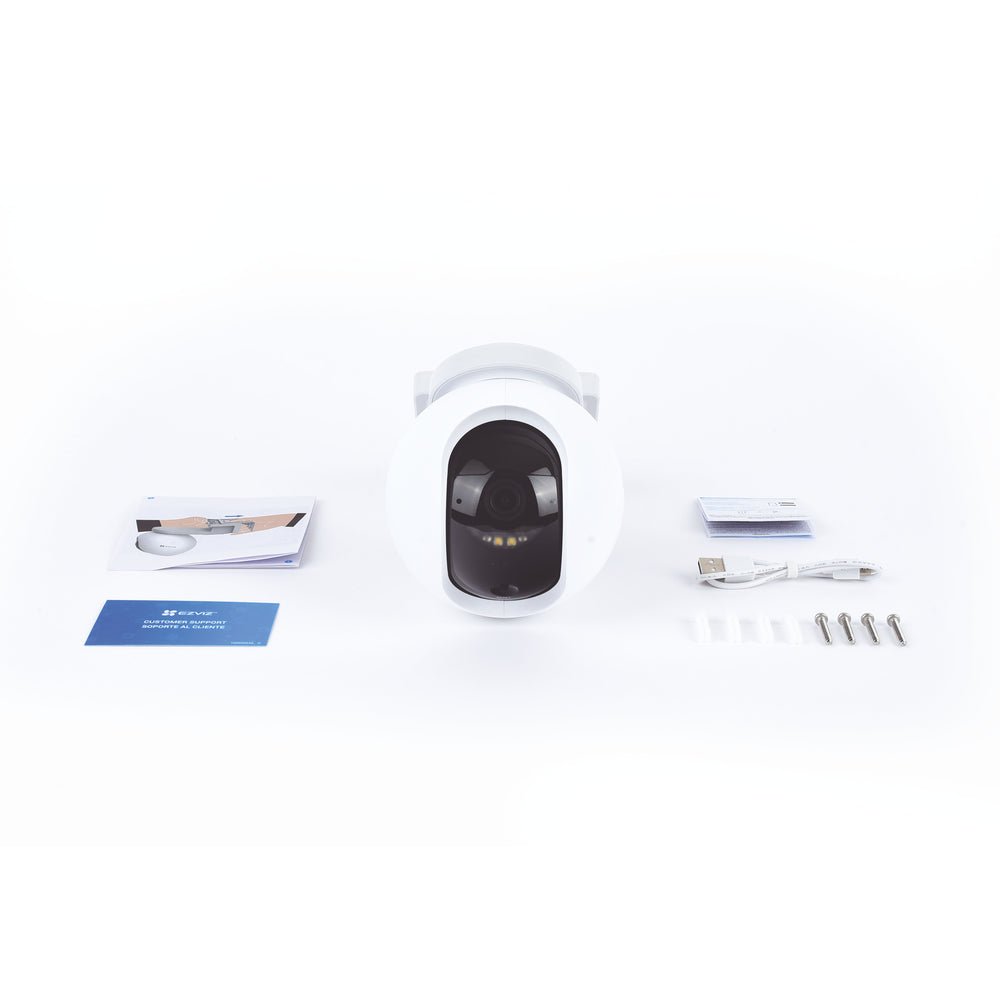 Camara PT Wi-Fi Con Bateria Recargable (Sin Cables) 2K Plus (4 Megapixel) Compatible con Panel Solar CS-CMT-SOLARPANEL-E Seguimiento Inteligente Visión Nocturna a Color Detección humana Exterior CS-HB8 - SILYMX