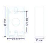 Caja de Montaje para Botón Metálica Forma Rectangular MBB-800A-M - SILYMX