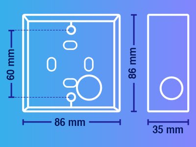 Caja de Montaje para Botón Plástica Forma Cuadrada MBB-800B-P - SILYMX
