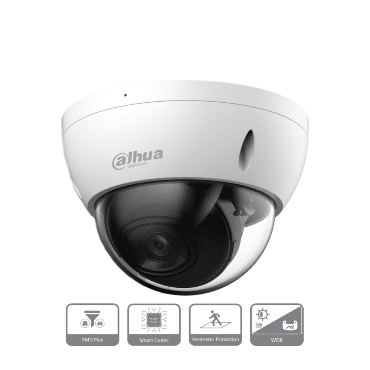 Camara IP Domo Antivandalica de 4 Megapixeles con WizSense, ángulo de visión 102°, IR de 30 m, SMD Plus, micrófono, PoE, ranura MicroSD, IP67, IK10, WDR 120 dB, H.265+. Ideal para seguridad DH-IPC-HDBW2441E-S - SILYMX