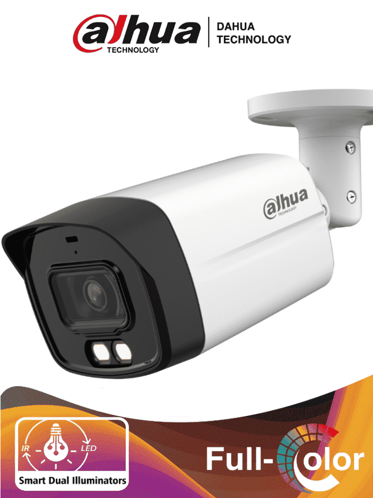 Camara Bullet HDCVI 2MP Full Color Iluminacion Dual Lente 2.8mm IP67 Dahua DH-HAC-HFW1200TLMN-IL-A - SILYMX