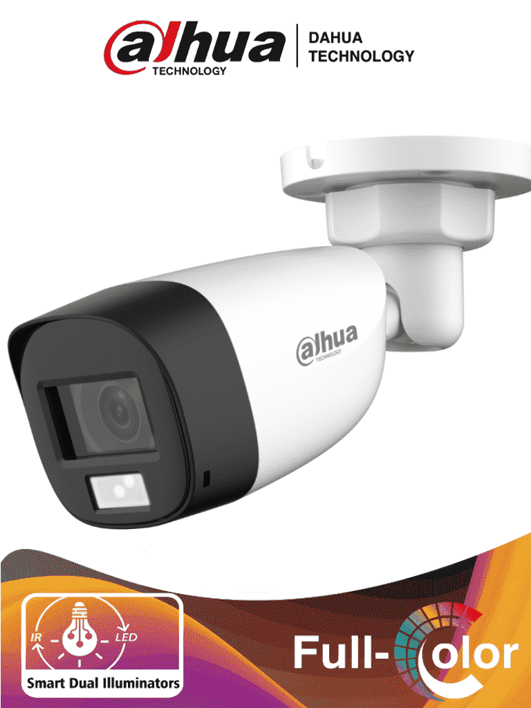 Cámaras IP BalaDAHUADH-HAC-HFW1500CLN-IL-ACamara Bullet HDCVI 5MP FullColor Lente 2.8mm Angulo 106 Grados IP67 Dahua DH - HAC - HFW1500CLN - IL - A - SILYMX