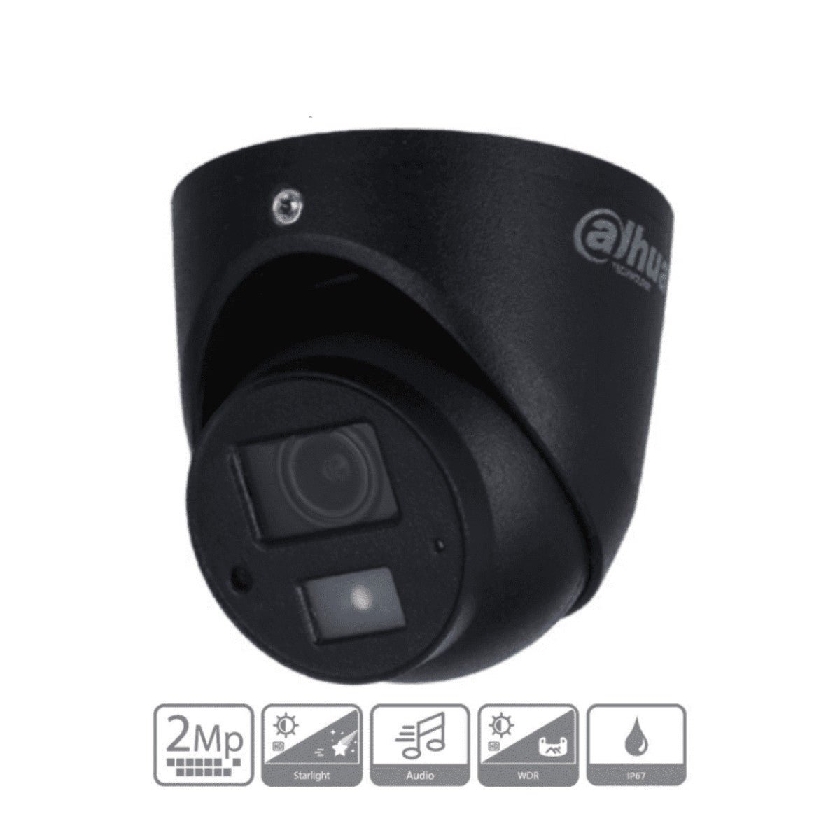 Cámara Mini Domo de 2 Megapixeles Super Adapt Diseño Compacto Lente de 2.8mm 102° de Apertura Microfono Integrado WDR Real de 130 dB IR de 20 Mts IP67 DH-HAC-HDW1231GN-A-0280B - SILYMX