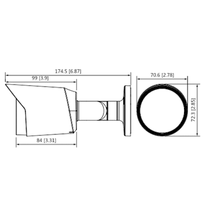 Cámaras IP BalaDAHUADH-HAC-HFW1500TN-0280BCámara Bullet HDCVI 5MP Lente 2.8mm IR 30m IP67 Metálica DAHUA DH - HAC - HFW1500TN - 0280B - SILYMX