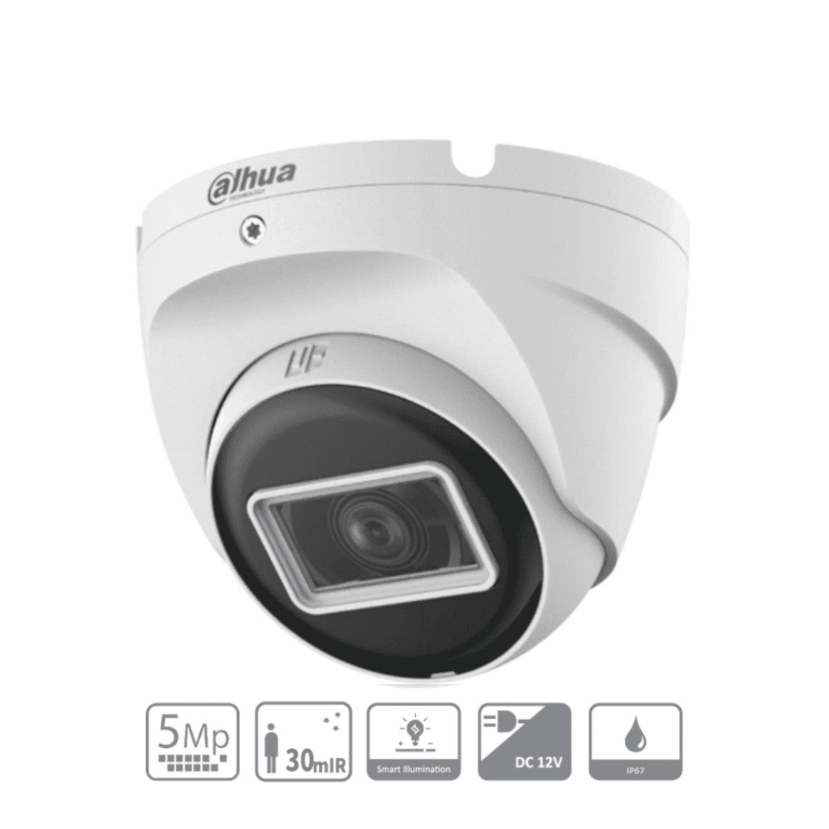 Camara Domo de 5 Megapixeles 106 Grados de Apertura  Metalica  Lente de 2.8 mm  IR de 30 Metros  Soporta: CVI, AHD, TVI y CVBS DH-HAC-T2A51N-U - SILYMX
