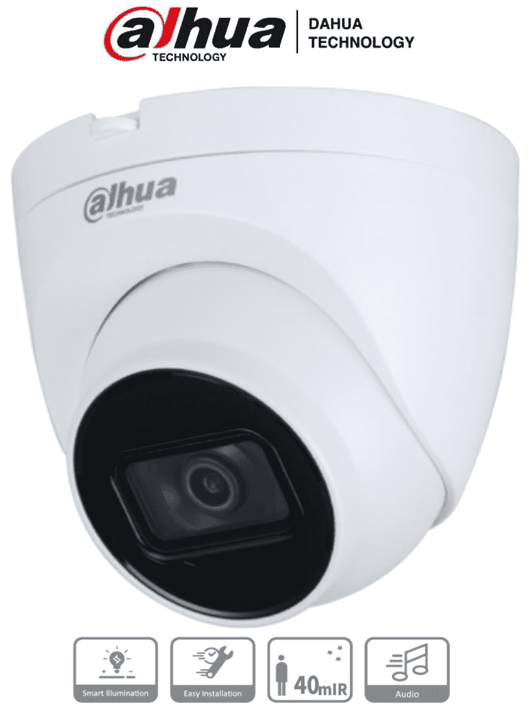 Camara Domo DAHUA 2MP Lente 2.8mm Angulo 102 Grados IP67 IR 40m Full HD Videovigilancia DH-HAC-HDW1200TQP-A - SILYMX