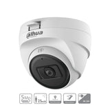 Cámara Domo de 5 Megapixeles Lente de 2.8mm 106 Grados de Apertura IR de 25 Mts Uso Interior Soporta HDCVI AHD TVI y CBVS  DH-HAC-T1A51N-U - SILYMX