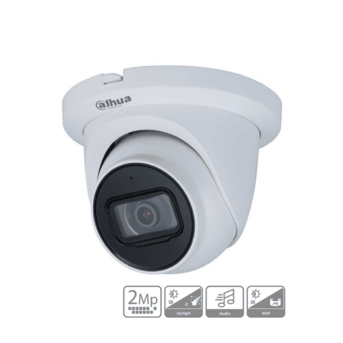 Camara Domo 1080p Super Adapt Lente de 2.8mm 107 Grados de Apertura Microfono Integrado IR de 60 mts WDR Real de 130 dB IP67 Metal en Domo y Cubierta Instalación Rápida Soporta: CVI CVBS AHD TVI DH-HAC-HDW1231TMQN-A - SILYMX