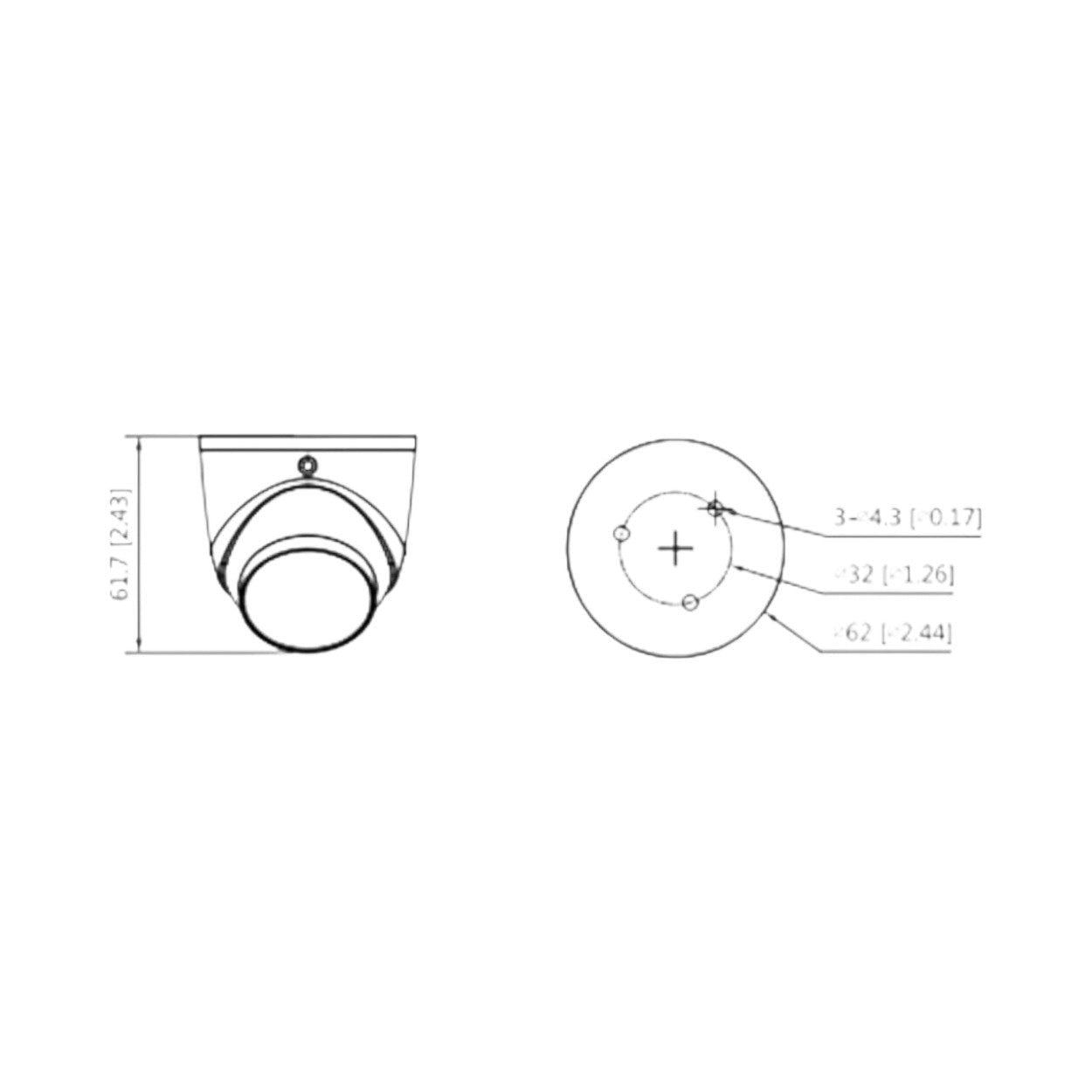 Cámara Mini Domo de 2 Megapixeles Super Adapt Diseño Compacto Lente de 2.8mm 102° de Apertura Microfono Integrado WDR Real de 130 dB IR de 20 Mts IP67 DH-HAC-HDW1231GN-A-0280B - SILYMX