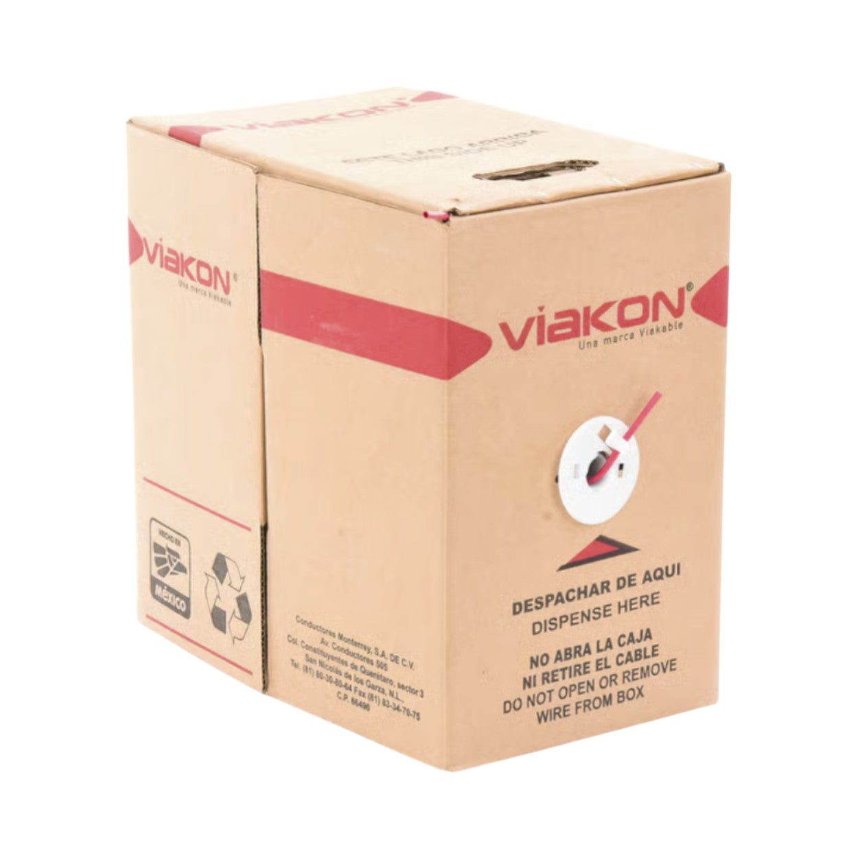 Bobina de alambre Viakon 2x16 AWG FPLR de color rojo sistemas de detección de incendio y de Evacuación de 305 metros 9493 - SILYMX