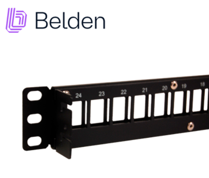 Panel de Parcheo Belden Modular de 24 Puertos 1U Negro AX103114